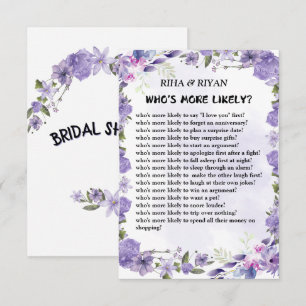 QUI EST PLUS PROBABLE ? CARTE DE JEU mariage