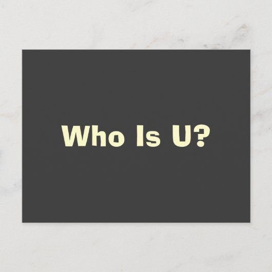 Qui êtes-vous Carte postale (Devant)