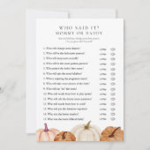 Qui l'a dit maman ou papa Citrouille carte de jeu (Devant)