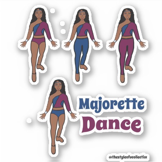 Quick Change Dancer Stickers Bourgogne Navy (Voorkant)