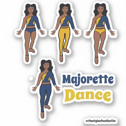 Quick Change Dancer Stickers Navy Geel (Voorkant)