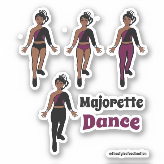 Quick Change Dancer Stickers Zwart Bourgogne (Voorkant)
