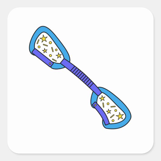 QuickDraw Sterren Klimmen Vierkante Sticker (Voorkant)