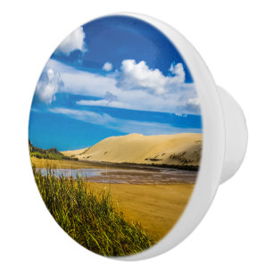 Quicksand stream vlakbij 90-Mile Beach, Nieuw-Zeel Keramische Knop