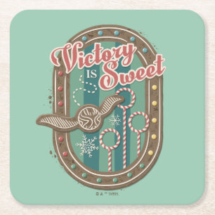 QUIDDITCH™ Victory is Sweet Holiday Cookie Graphic Vierkante Kartonnen Onderzetter