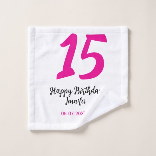 quiencenera 15e anniversaire ajouter date année te (Gant de toilette)