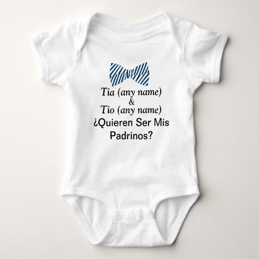 Quieren Ser Mis Padrinos Godfather Voorstel Baby B Romper (Voorkant)