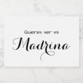 Quieres Ser Mi Madrina Étiquette à bougies (Étiquettes simples)