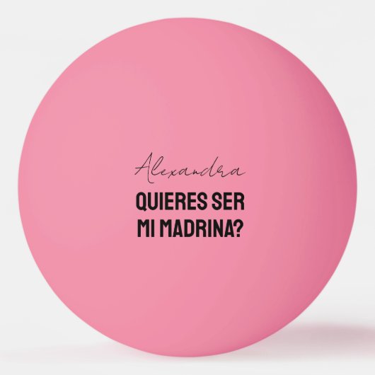 Quieres Ser Mi Madrina Godparent Proposal Player Pingpongballen (Voorkant)