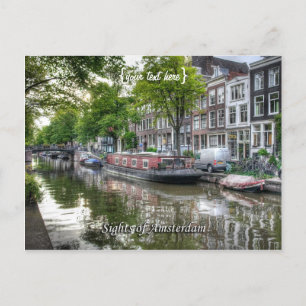 Quiet Canal Scene, Sights of Amsterdam Briefkaart