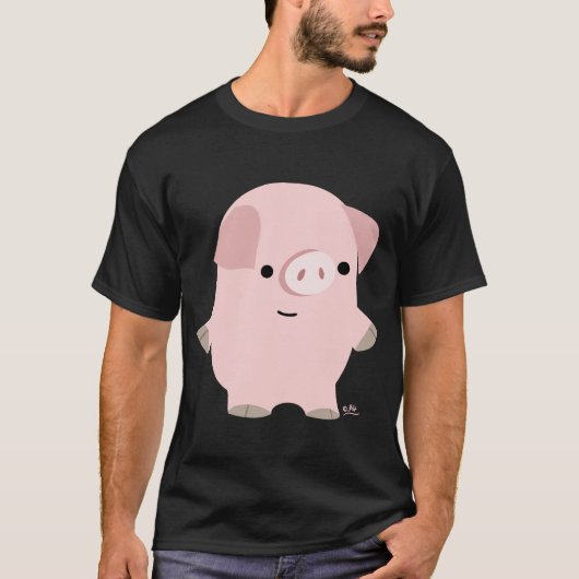 Quiet Cartoon Aangepast T-shirt pig (Voorkant)