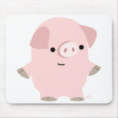 Quiet Cartoon Pig mousepad Muismat (Voorkant)