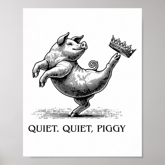 Quiet Ggy Meme Feminist Subtle Humor Protest Resis Poster (Voorkant)