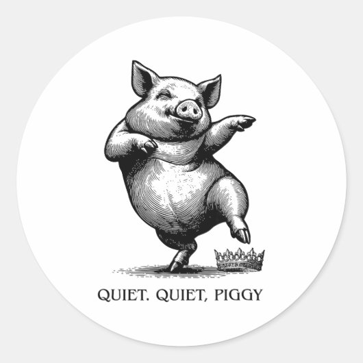 Quiet Ggy Meme Feminist Subtle Humor Protest Resis Ronde Sticker (Voorkant)