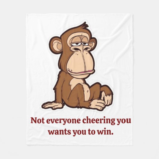 Quiet Growth Monkey Fleece Blanket (Voorkant)