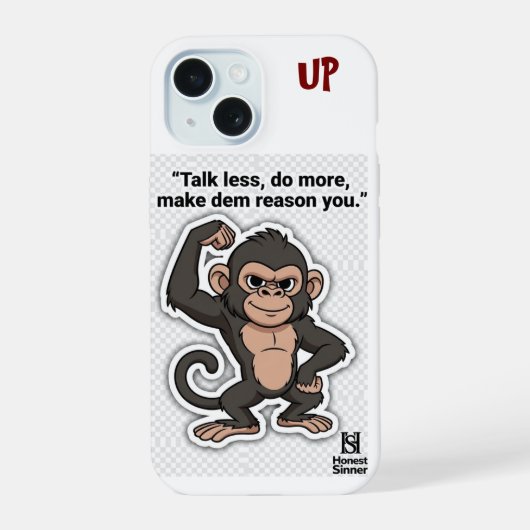 Quiet Growth Monkey – Mindful Phone Cover iPhone 15 Hoesje (Achterkant)