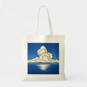 Quiet Horizon – Minimal Ocean & Cloud Art Tote Bag (Devant)