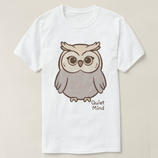 Quiet Mind Owl T-shirt (Design voorkant)