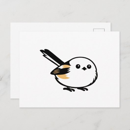 Quiet Minimal Long-Tailed Tit Illustration Briefkaart (Voorkant / Achterkant)