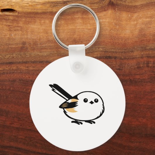 Quiet Minimal Long-Tailed Tit Illustration Sleutelhanger (Voorkant)
