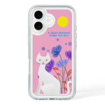 Quiet Moment White Cat Speck Case – Pink