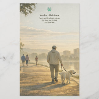 Quiet Morning Walk – Veterinary Clinic Stationery  Briefpapier