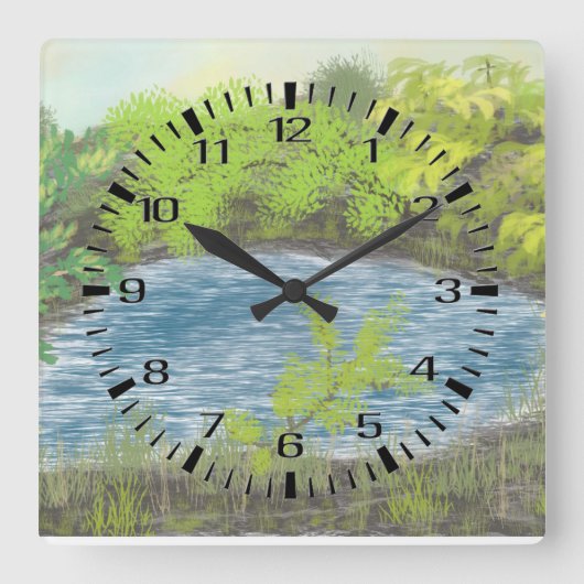 Quiet Pond Acrylic Wall klok (Voorkant)