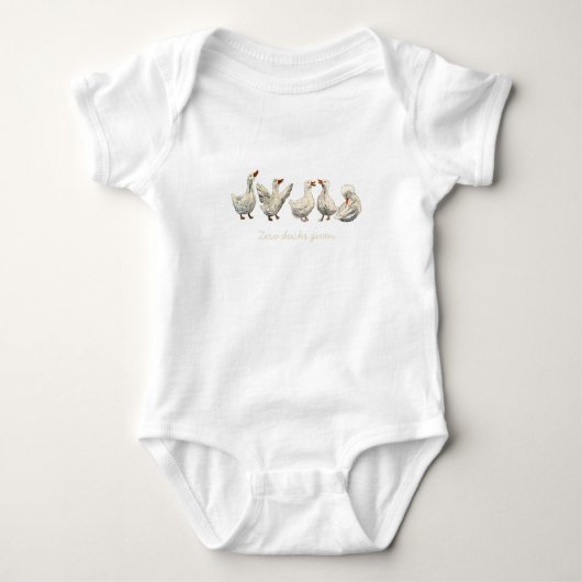Quiet Quack: White Duck Starry Night Goose Romper (Voorkant)