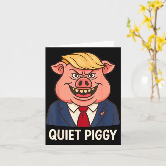 Quiet, Quiet Ggy Funny Sarcastic Litical G Cartoon Kaart (Gele Bloem)