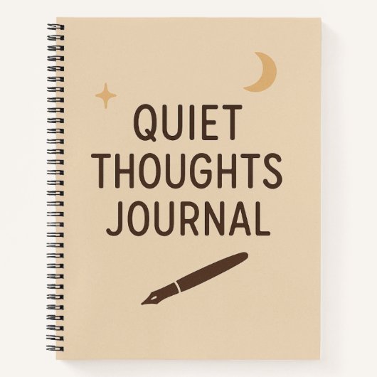 Quiet Thoughts Journal – Minimaal Notitieboek Hoes (Voorkant)