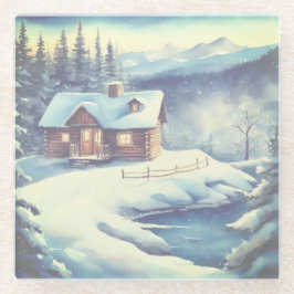 Quiet time in the woods glazen onderzetter