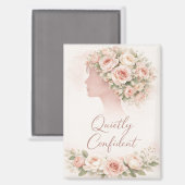 Quietly Confident Floral Affirmation Magnet  Magneet (Voorkant / Achterkant)