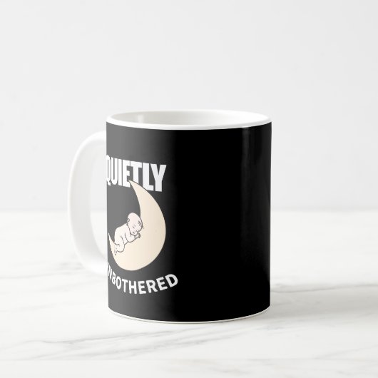 Quietly Unbothered Minimal Quote Mug – Calm Night  (Devant gauche)