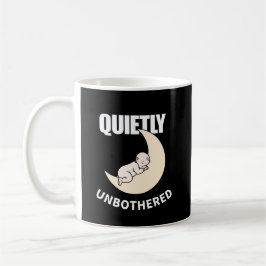 Quietly Unbothered Minimal Quote Mug – Calm Night  Koffiemok