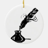 Quill en Ink Fles Keramisch Ornament (Achterkant)