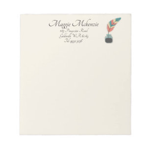 Quill in een fles inkt notitieblok