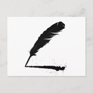 Quill met inkt briefkaart