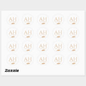 Quill Monogram Eerste Datum Ronde Sticker (Vel)