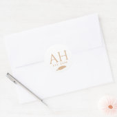 Quill Monogram Eerste Datum Ronde Sticker (Envelop)