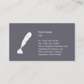 Quill Pen en Inkt Fles Visitekaartje (Voorkant)