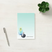 Quill Pen en Inkwell op Aqua Gradient Post-it® Notes (Kantoor)