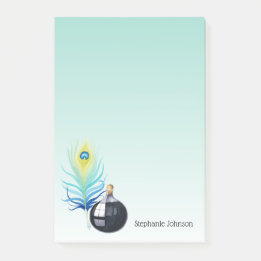  Quill Pen en Inkwell op Aqua Gradient Post-it® Notes
