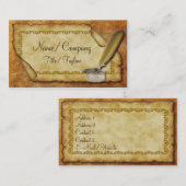 Quill Pen en Parchment Visitekaartje (Voorkant / Achterkant)