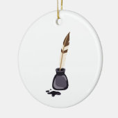 Quill Pen Keramisch Ornament (Links)