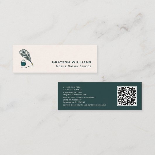 Quill QR code mobiele notaris Visitekaartje (Voorkant / Achterkant)