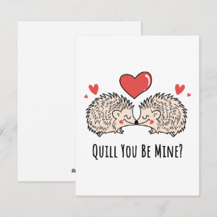 Quill You Be Mine: Egelliefdespaar Kussen Feestdagenkaart