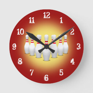 Quilles de Bowling : Horloge Murale