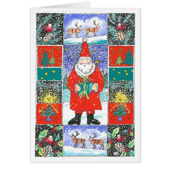 "Quilt" Aangepaste kerstKaart (Voorkant)