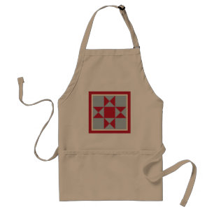 Quilt Apron - Ohio Star (sjaal/grijs) Standaard Schort