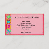 Quilt Art Carte de visite Coral Red Arrière - plan (Dos)